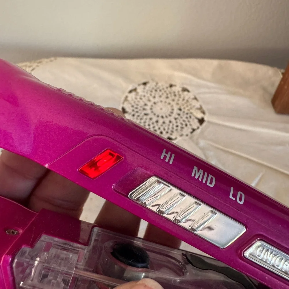 InfinitiPro by Conair Steam Flat Iron Pink Ceramic Hair Straightener Adjustable